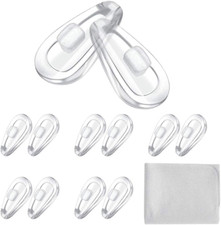 Push-In Eyeglass Nose Pads, 6 Pairs 15Mm Soft Silicone Air Chamber Push in Nose