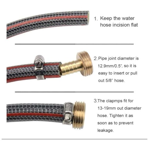 4 Set 1/2" Garden Hose Mender End Repair Kit Water Hose Male Female Connector - Picture 7 of 11