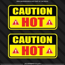 2x Caution Hot Sticker Safety Car Machine Warning Burner Surface Do not touch  