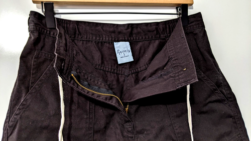 Cascade Blues Women’s Elastic High Waist Drawstring Shorts Sz S Black Cotton EUC - Picture 3 of 6