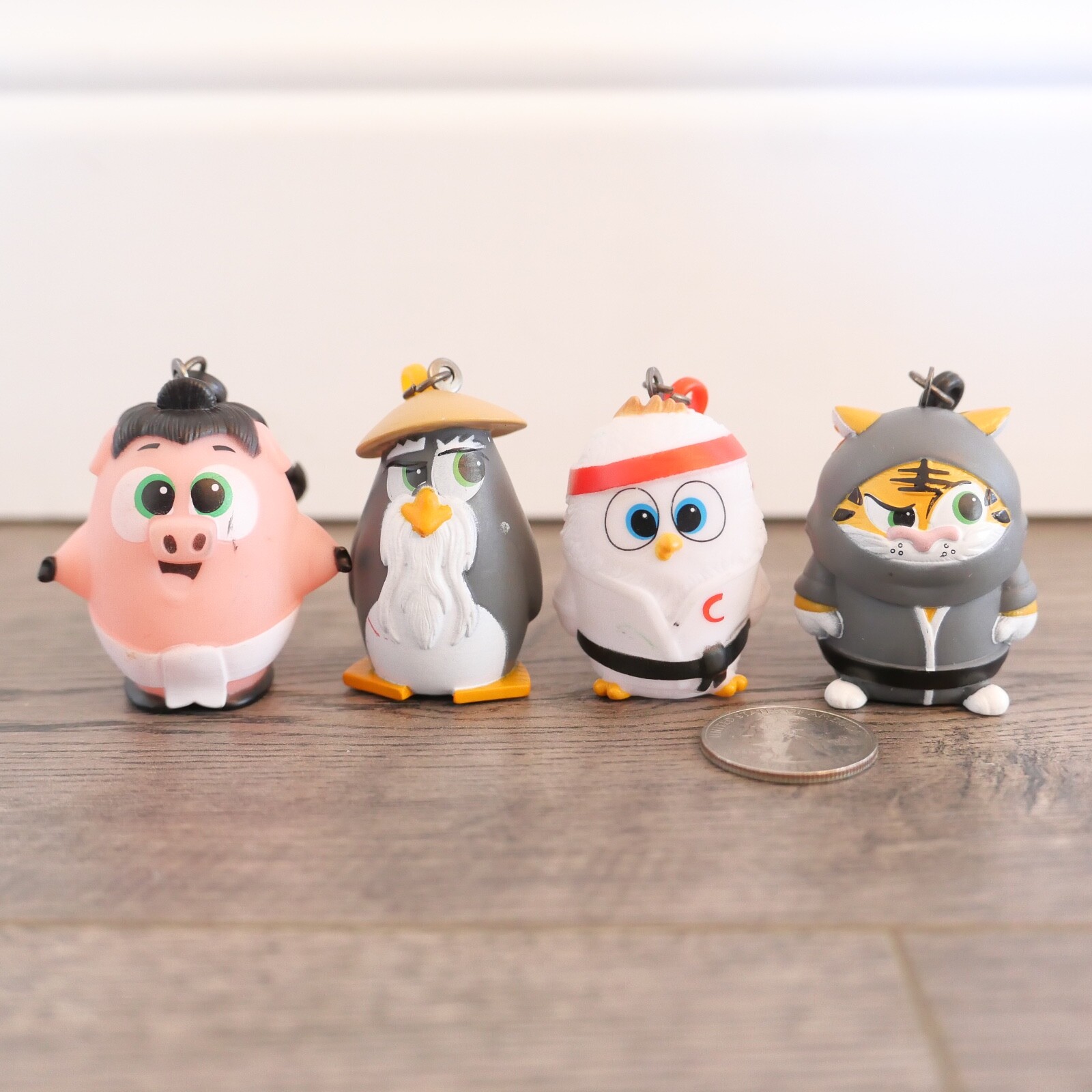 Coop Squad Backpack Hangers Lot Of 4 Key Chains 1.75" Keychains Clip On