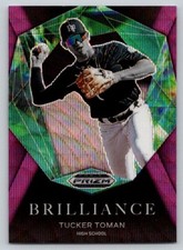 2022 Panini Prizm Draft Picks Brilliance Purple Wave #BR-TT Tucker Toman