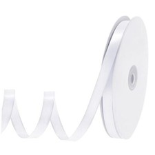 Ribbon 120 Yards 3/8 Inch Thin Satin Ribbon Polyester Fabric Ribbon for White