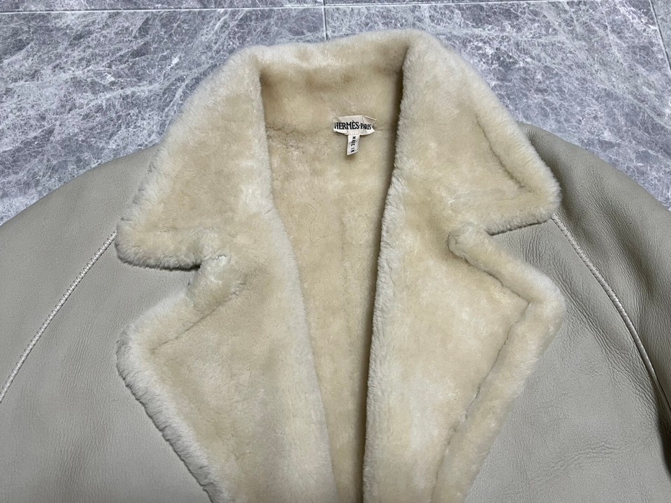 HERMES by Martin Margiela 1999AW Vintage Mouton Leather Fur Long Coat