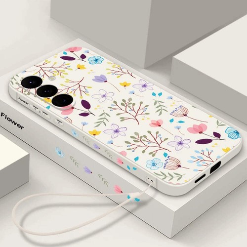 Luxury Flower Print Silicone Case with Lanyard for Samsung Galaxy Cover - Picture 51 of 77