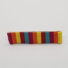 beaded striped hair clip
