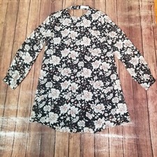 ASTR the Label Womens Dress Black Size L Large Long Sleeve Halter Neck Floral