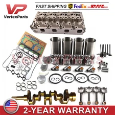 Fit Kubota V1702 Engine Overhaul Rebuild Kit-Crankshaft/Cylinder Head/Piston Kit