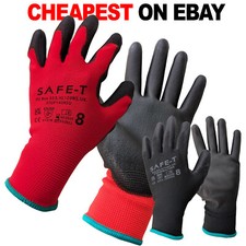 24 PAIRS PU COATED WORK GLOVES MENS BUILDERS CONSTRUCTION GARDENING SAFETY GRIP