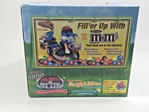 M & M’s Red White + Blue Limited Edition Collectible Motorcycle Candy Dispenser - Picture 3 of 6