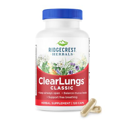 Ridgecrest Herbals ClearLungs Classic Natural Lung and Nasal Daily Health Sup...