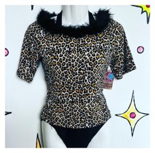 Vintage 1990's 90s  90s Leopard Print Crop Top  M