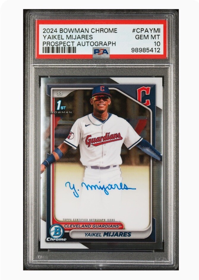 2024 Bowman Chrome Yaikel Mijares Prospect Auto 1st #CPA-YMI PSA 10 POP 1