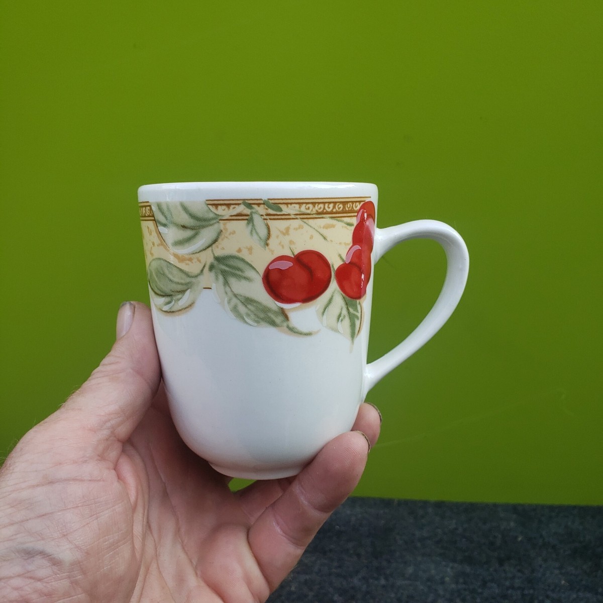 Gibson Everyday Cherries Coffee Cup Ceramic, Cherries Design