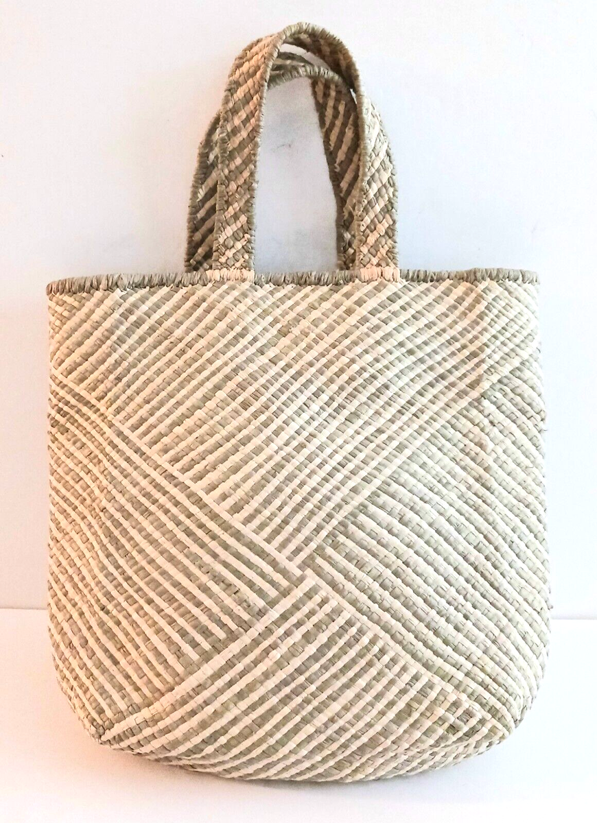 Helen Kaminski Australia Small Woven Raffia Top Handle Tote 11X11