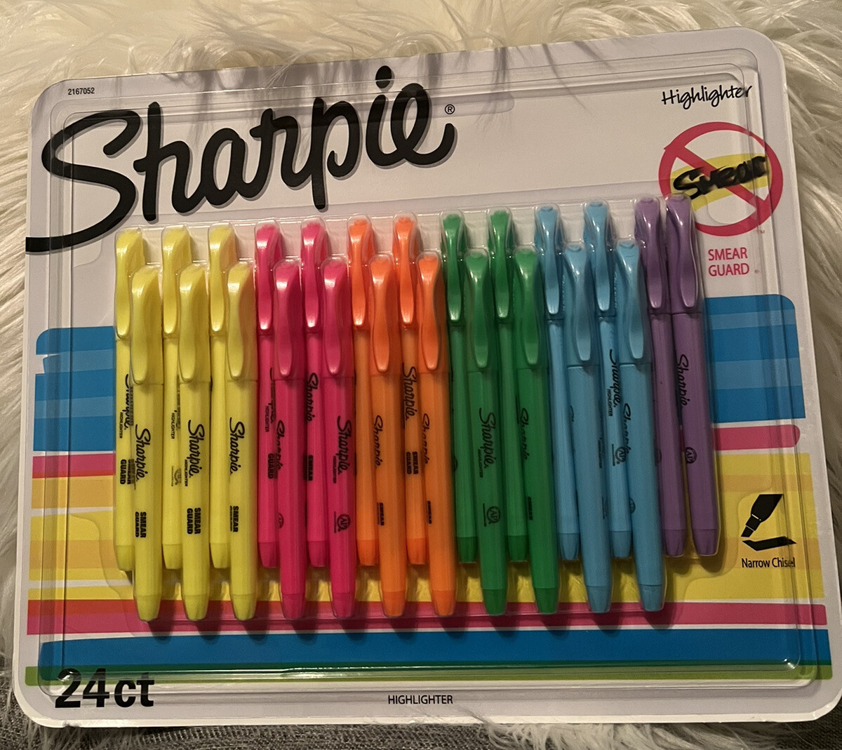 Sharpie Pocket Style Highlighters, Chisel Tip, Assorted Colors, 24/Pack