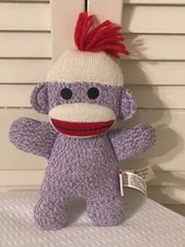 8 Schylling Purple Sock Monkey Red Hair Mini Stuffed Animal Plush 2009
