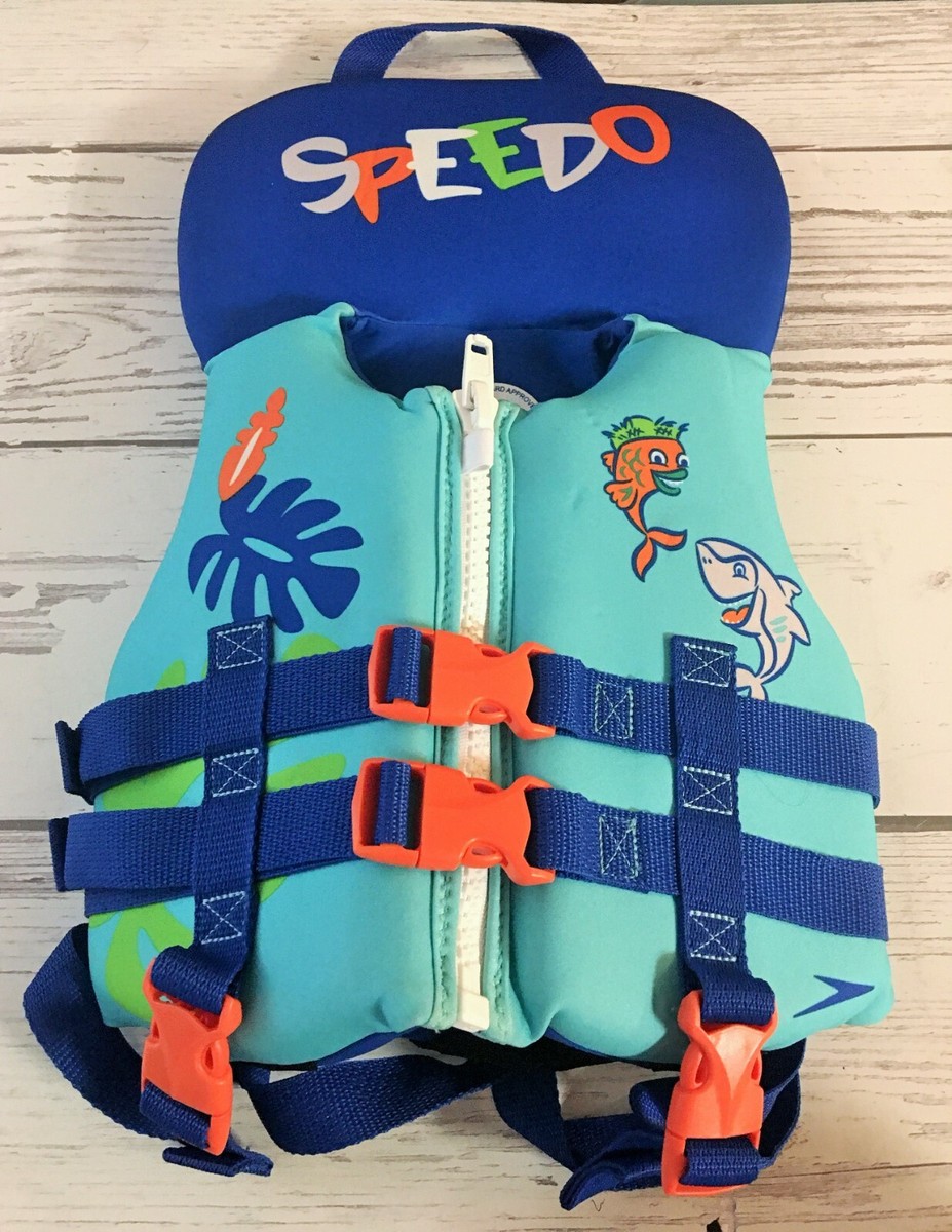 Speedo Infant Up to 30 lbs Life Jacket Vest 17241 PFD ll Blue/Aqua/Orange