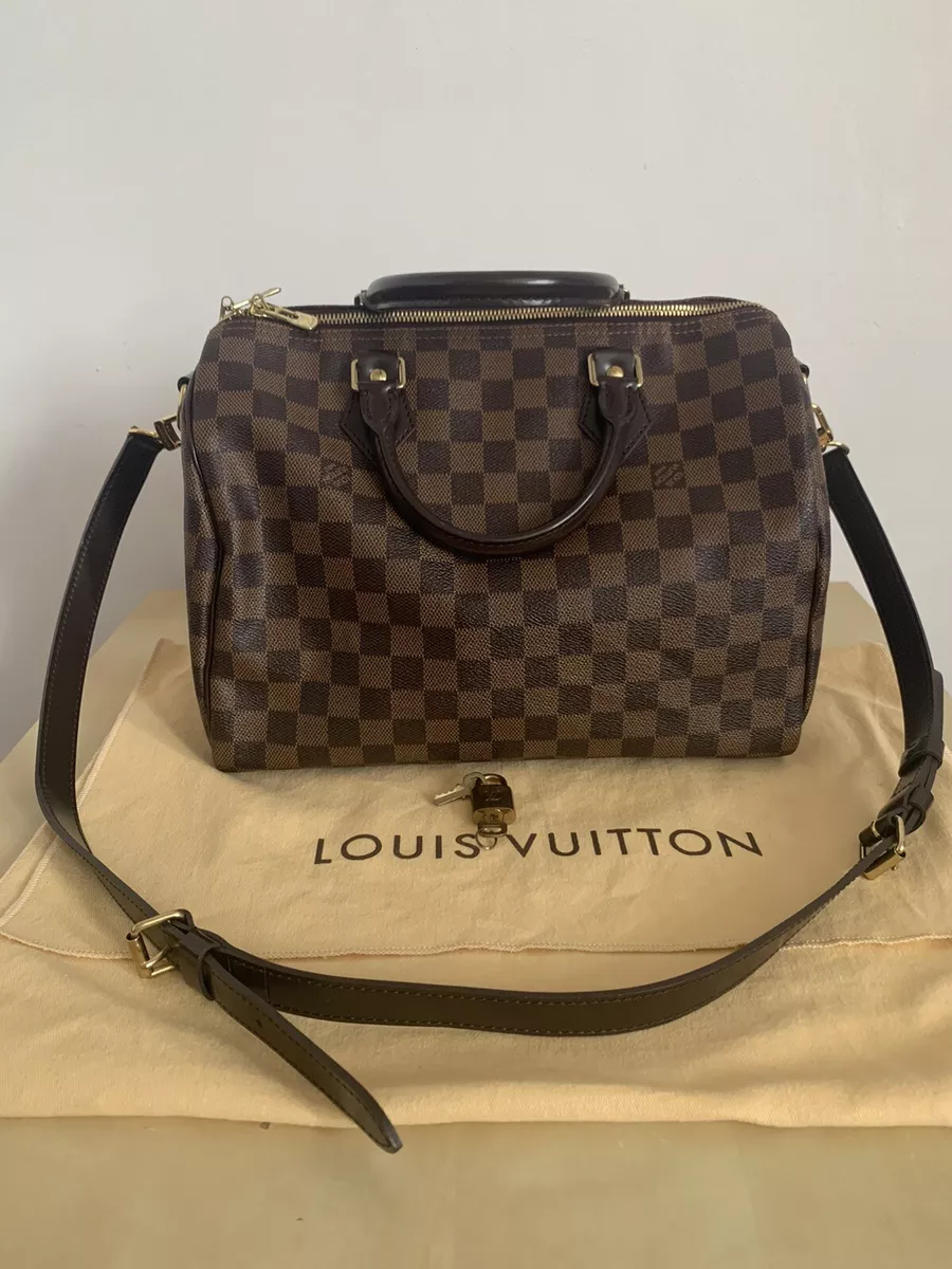 Louis Vuitton-Damier Ebene Speedy Bandouliere 30 with Strap