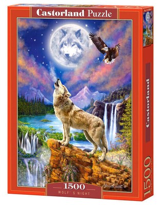 Puzzle 1500 elementów. Wolf's Night | eBay