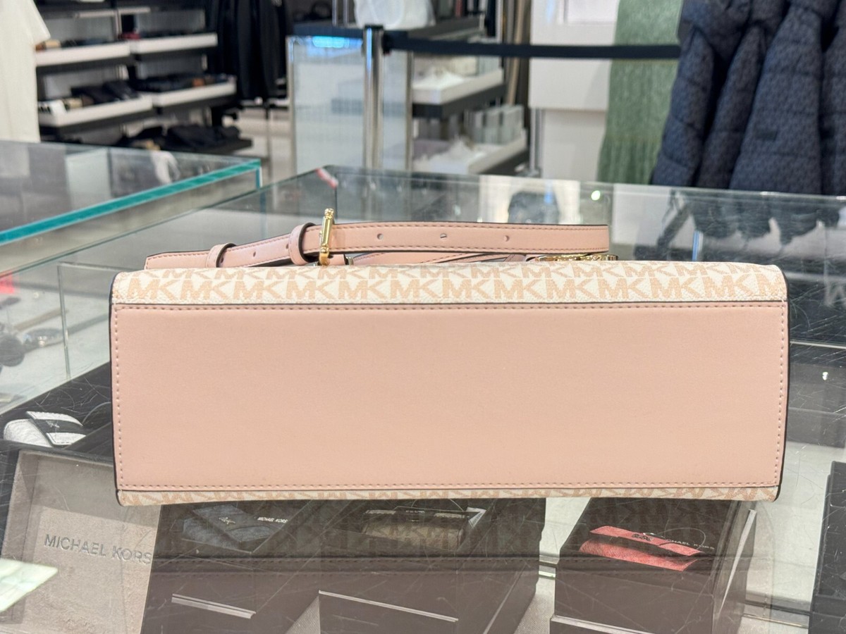 MICHAEL KORS SHEILA MEDIUM CENTER ZIP SATCHEL SHOULDER BAG MK ROSE 