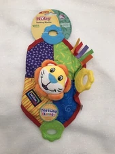 Nuby Comfort Teether Teething Blankie Lion Squeak Unisex Safari Jungle NEW