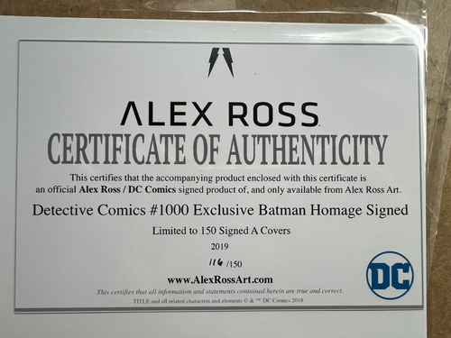 Detective Comics #1000 Alex Ross Variant A! CGC 9.8! Signed by Alex Ross! - Picture 5 of 5