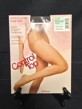 JCPenney Control Top Super Shaper Pantihose Queen Tall Taupe NWT