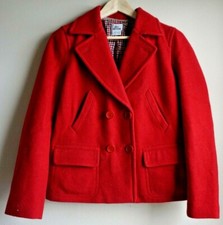 Lacoste Red Peacoat Jacket Women's Size 36 / Us Size 4 Hip Length 4 Button
