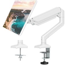 ErgoFocus Single Monitor Mount Arm Fits up to 32 Inch, Desk Holds White