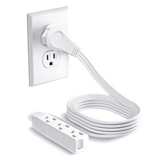 Kasonic 8FT Flat Plug Extension Cord UL Listed 16/3 SPT-3 1625W Power Strip w...
