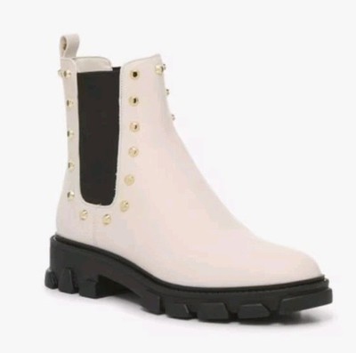 MICHAEL KORS Women's Ridley Chelsea Cream Studded Boots 8.5 EXCELLENT CONDITION 