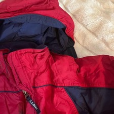 L.L. Unisex 5/6 Kids Bean Red Blue Zip Hooded Winter Snow Jacket Coat