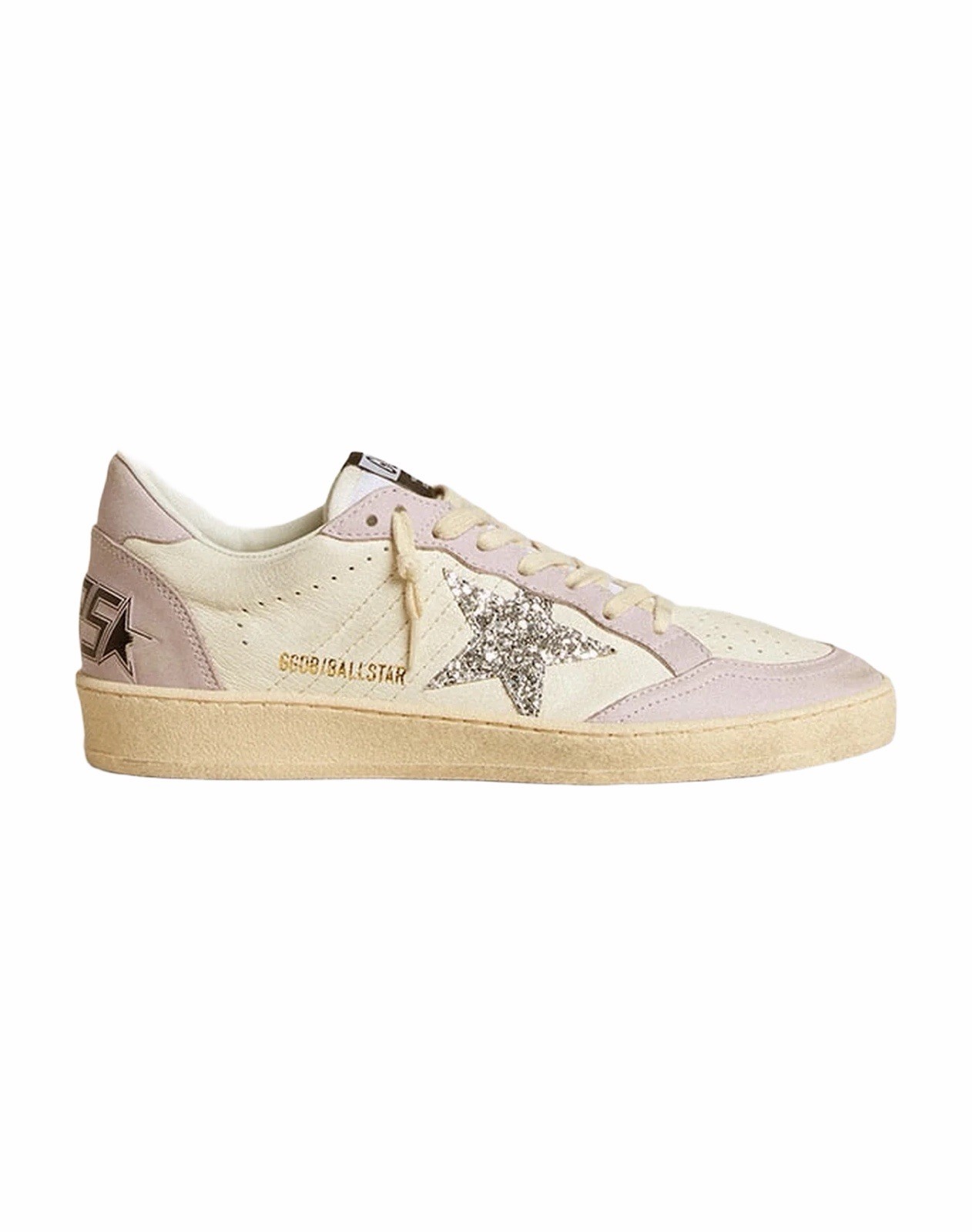 Golden Goose Women’s Ball Star Size 38 White/Pink/Silver New.