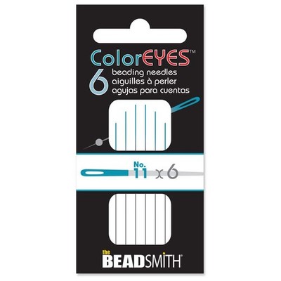 Beading Needles Beadsmith ColorEYES 6 Needles Size #11 BNCE116 Blue