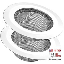 2Pcs Kitchen Sink Strainer, Stainless Steel Mesh Sink Drain 4.5" Fine Mesh