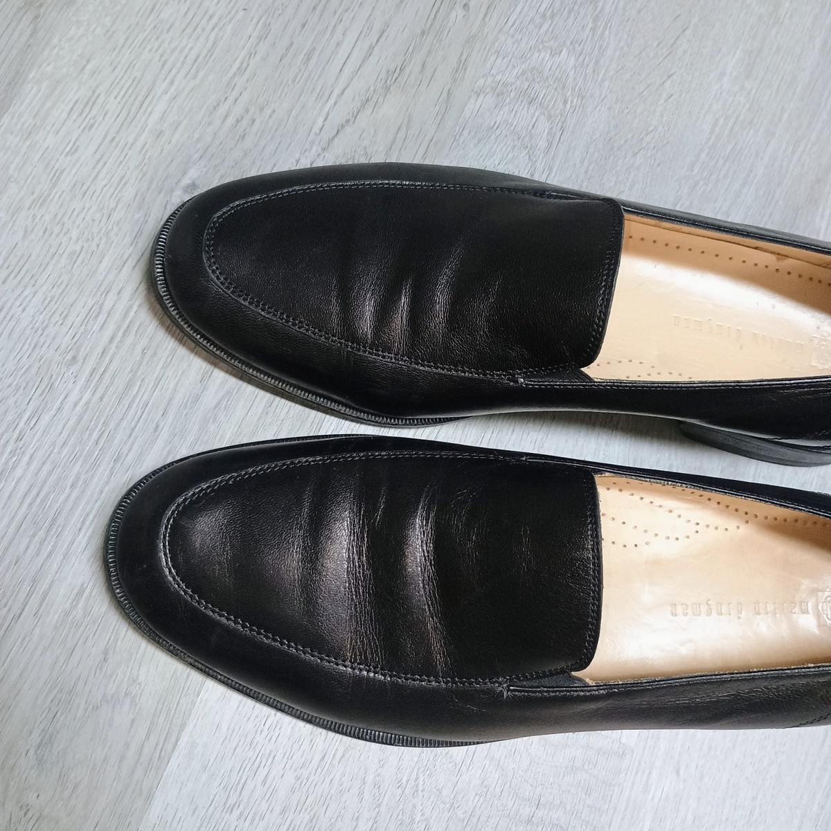Martin Dingman Black Leather Shoes Size 9.5 D. Made in Italy.. Martin Dingman Black Slip On Dress Shoe Loafer Italy 9.5  main image 4