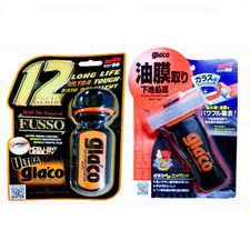 Set Soft99 Ultra Glaco Rain Repellent Glass Compund Roll-on Degreaser