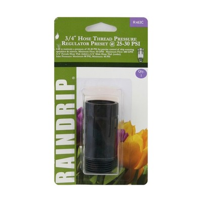 Raindrip R463CT Plastic Black 480 GPH 30 PSI Drip Irrigation Pressure Regulator