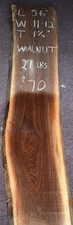 WALNUT DOUBLE LIVE EDGE w SPALTING 0NLY $69.00. 56" X 12" X 1 1/4"