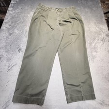 Vintage Dockers Pants Mens 36x28 Green Chino Pleated 100 Cotton Made in USA 90s