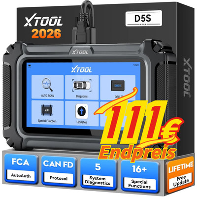 XTOOL D5S Profi KFZ OBD2 Diagnosegerät Scanner 16 Reset CAN-FD TPMS EPB SAS
