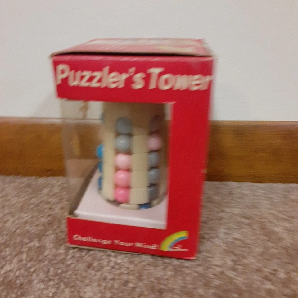 Vintage Puzzler's Tower Brain Teaser Puzzle Game Babylon Tower With Original Box - Image 2 of 4