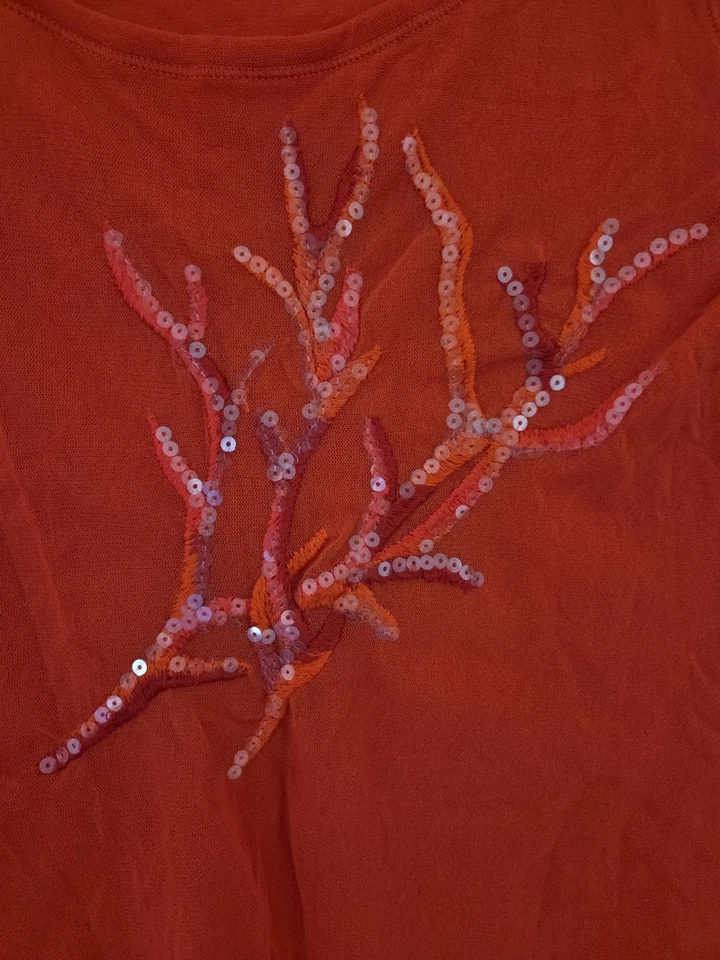 Jean Paul Gaultier naranja transparente manga larga Y2k Fuzzi de colección para mujer talla L Foto 3 de 4