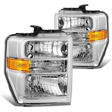 DNA MOTORING Headlamps Headlight Assembly Compatible WithFord E150 E250 08-14...