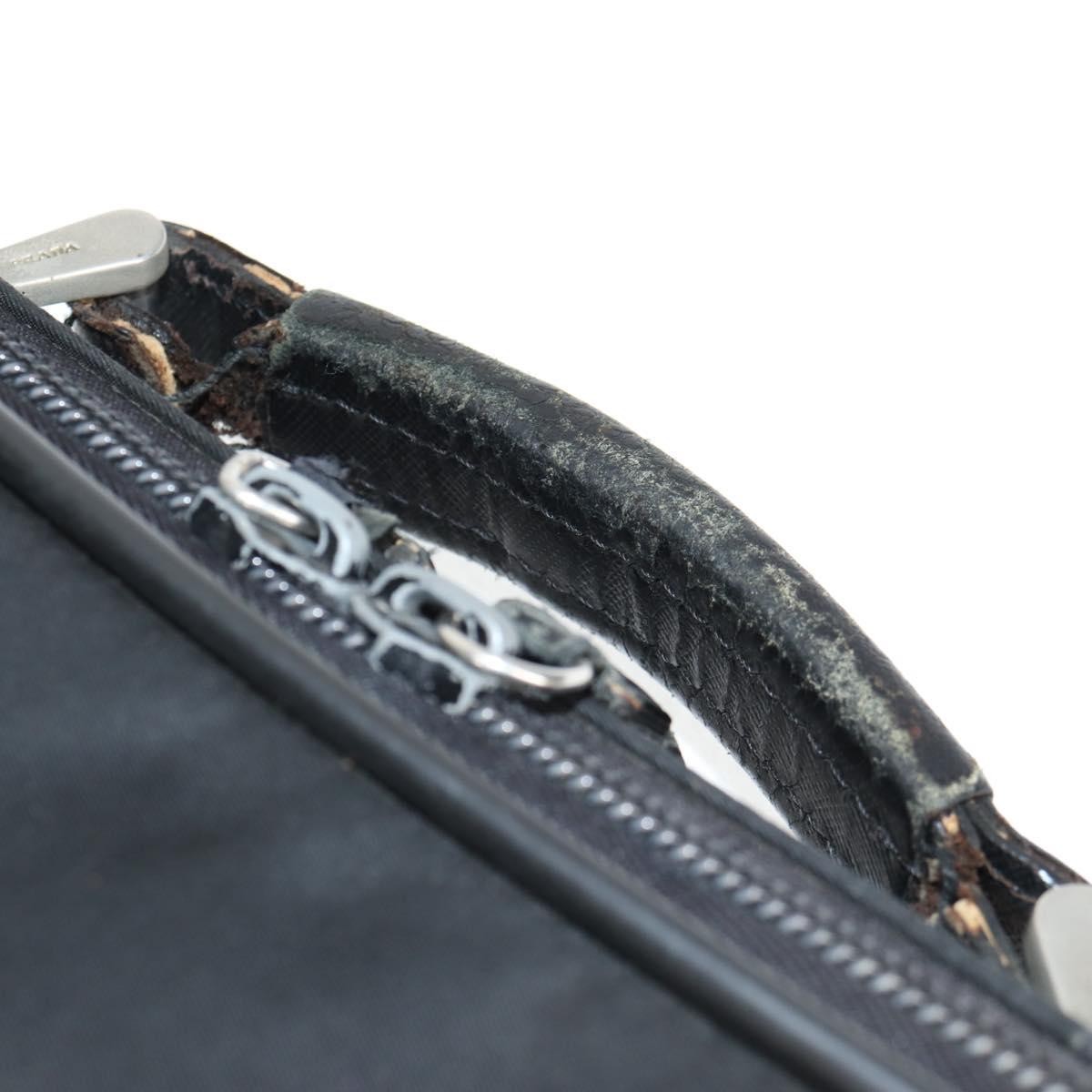 PRADA Hand Bag Nylon Leather 2way Black Silver Auth bs28384 thumbnail 15