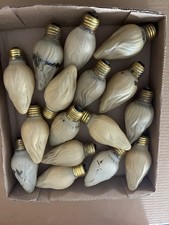 Vtg. 16 25W Beige Swirl Flame Light Bulbs Working--Free Ship