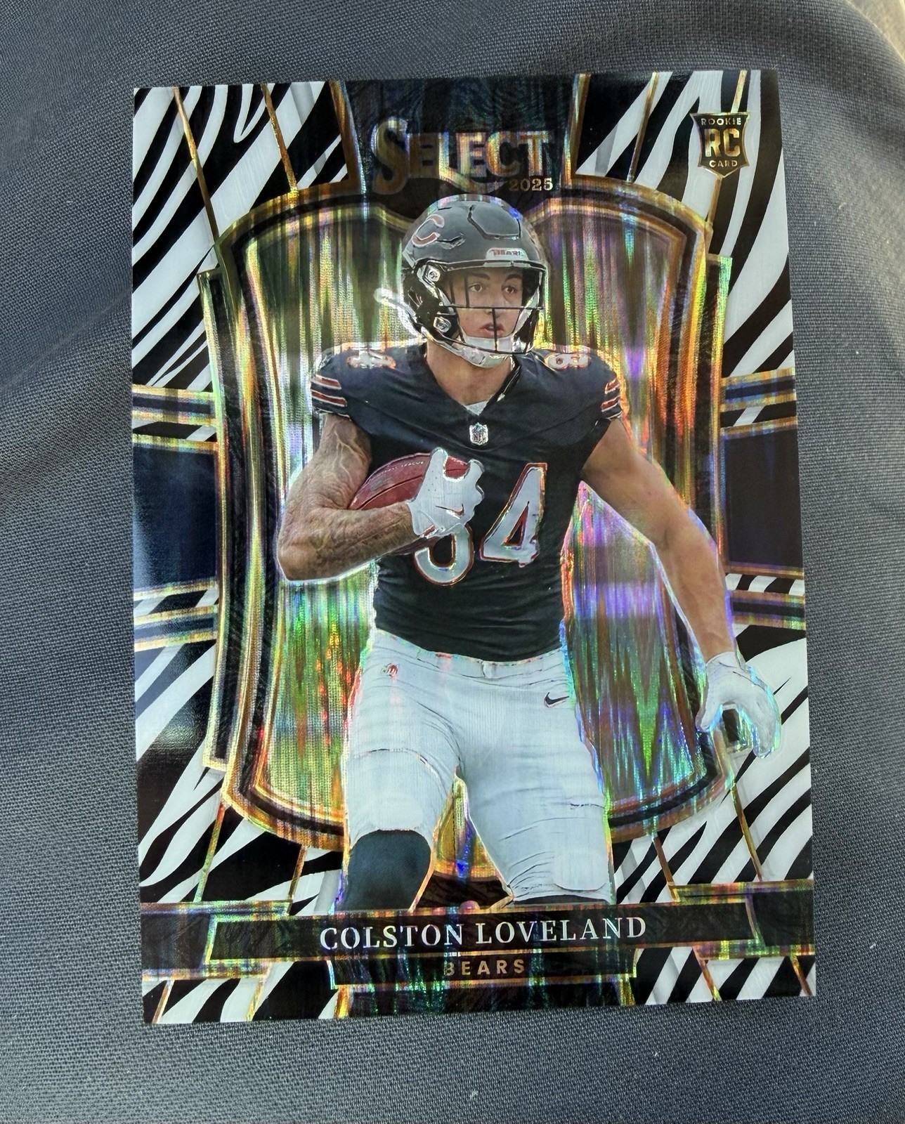 2025 Panini Select - Premier Level Colston Loveland #172 Zebra Shock Prizm (RC)