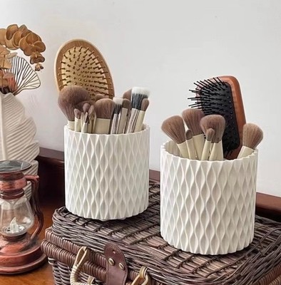 Weißer rotierender Make-up Pinsel Halter Schreibtisch Organizer