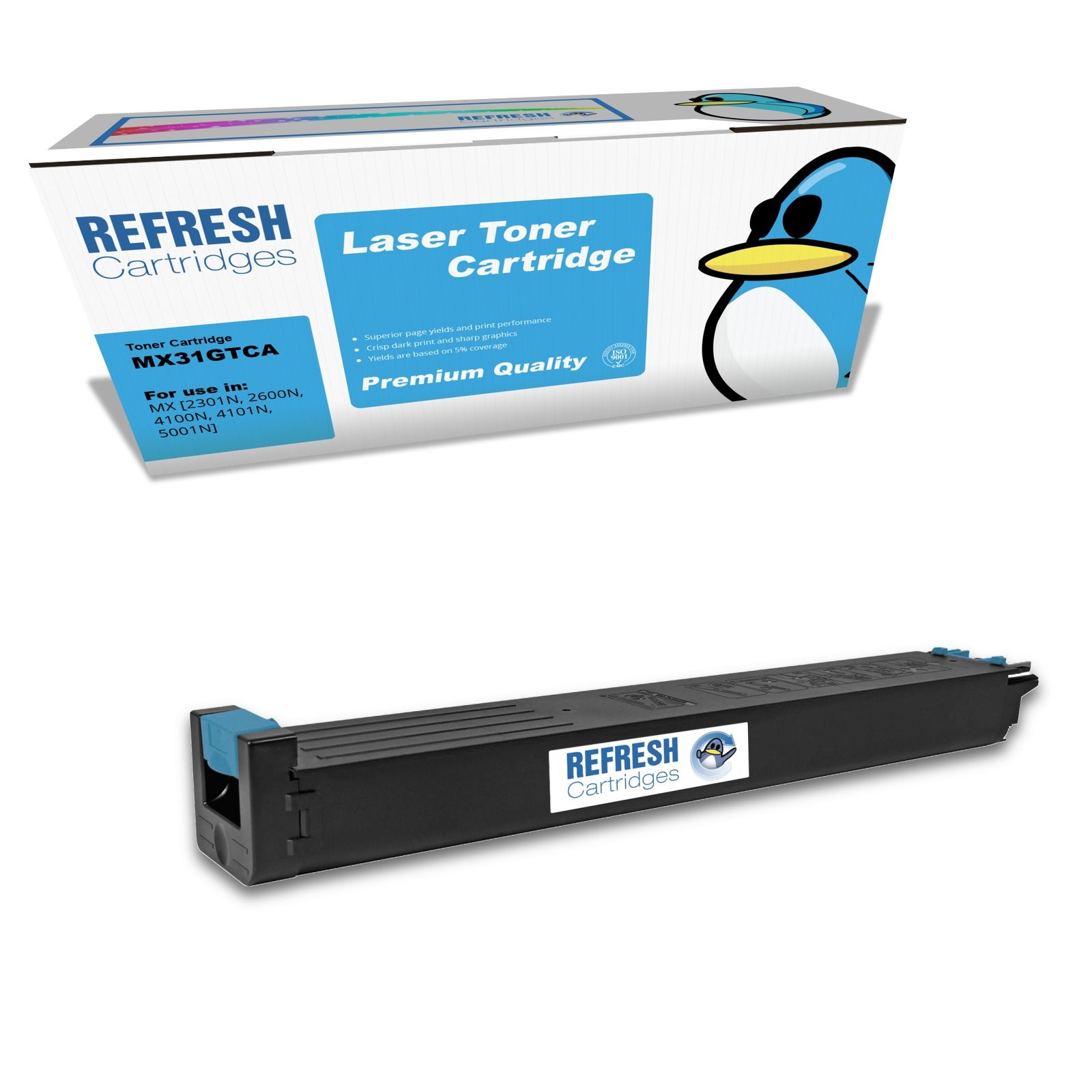 Refresh Cartridges Cyan MX-31GTCA Toner Compatible With Sharp Printers